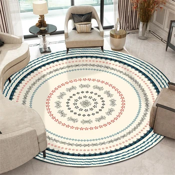 

Nordic Style Geometric Round Carpets For Living Room Sofa Chair Area Rug Children Play Tent Floor Mat Cloakroom Rugs And Carpets
