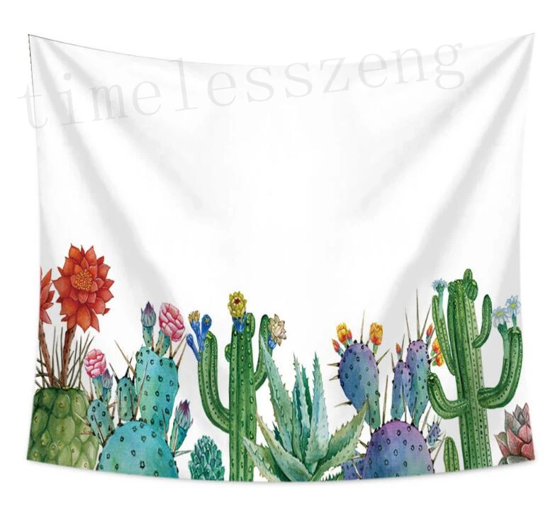 Cactus tapestry wall hanging home decor printing tablecloth bed sheet beach towel for party wedding decoration background