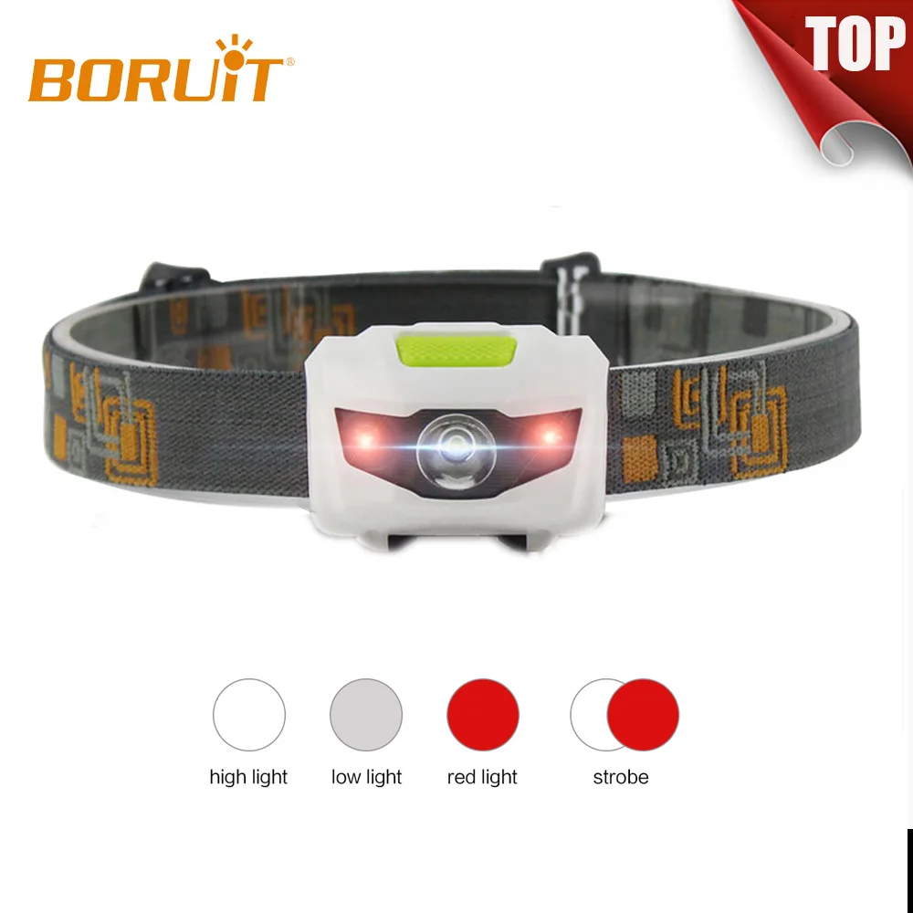 

BORUIT High Power LED Head Lamp Torch Flashlight Forehead 4 Modes Headlight Waterproof Lantern For Hunting Fishing Cycling