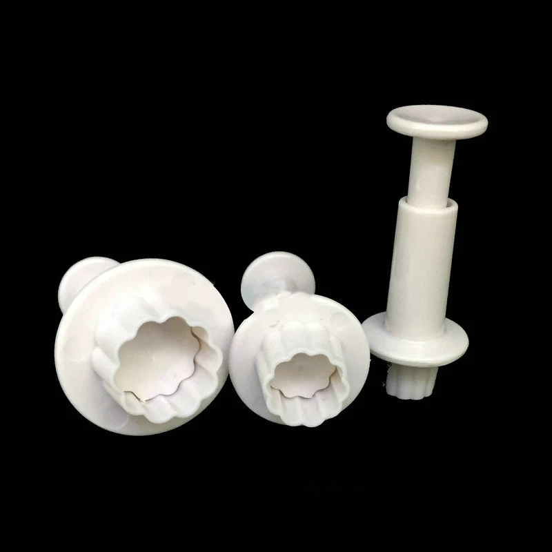 

3pcs/Set Food Grade Plastic Cake Molds Fondant Mold Plunger Biscuit Decoration Mould Cookie Cutter Cake Decorating Bakeware Tool