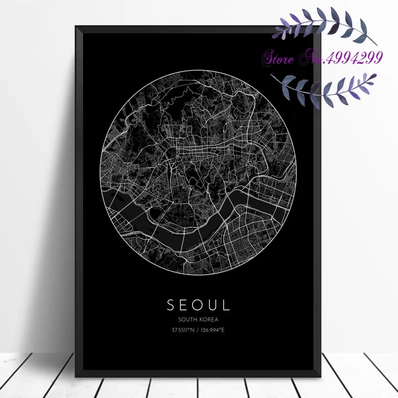 

Seoul South Korea City Map Poster Canvas Poster Home Decor No Frame