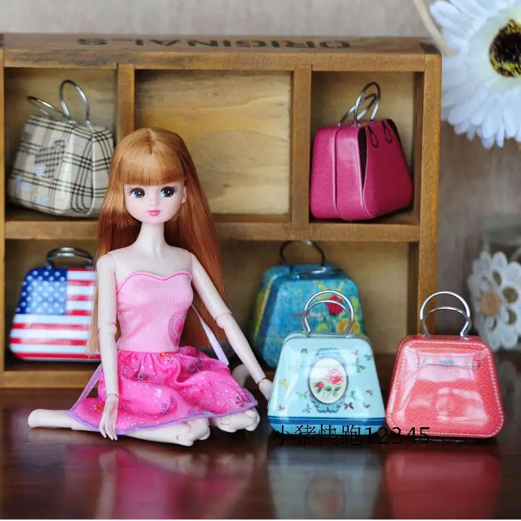 

Free Shipping 1/6 doll bag Dollhouse 1/6 doll Furniture box Doll Accessories Blyth Momoko Licca OB Azone Doll House For Barbie