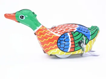 

New Classic Vintage Retro WIND UP DUCK GOOSE Walking Metal Tin Toy Swimming Duck Tin Kids Toy For Children Sports toys