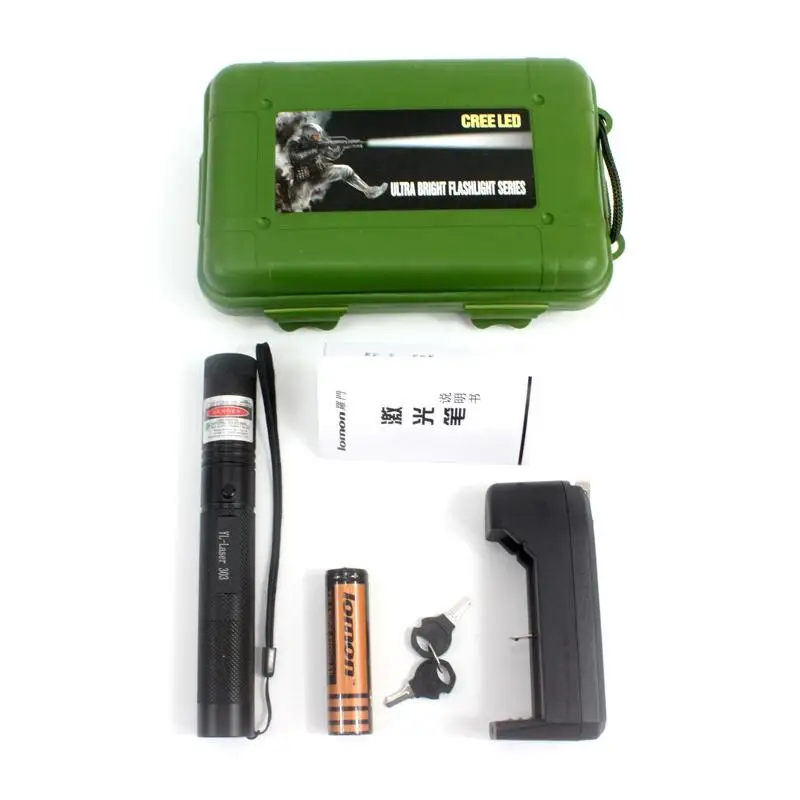 

AKDSteel Green Laser Pointer Power Strong Light Match Cigarette and Fire Lighter beam Laser Flashlight Torch