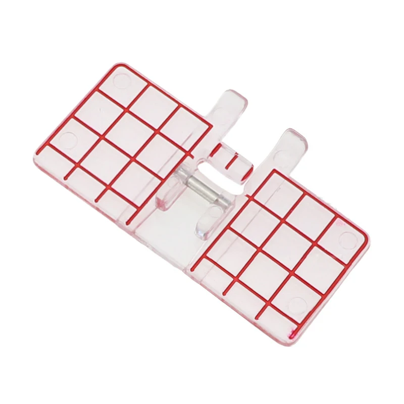 

1Pcs Plastic Parallel Straight Seam Splice Sewing Machine Foot Clear Plastic Red Line Presser Feet for Household Sewing Machines
