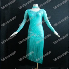 Бальных латиноамериканских танцев для спортивных танцев платье латиноамериканских танцев платье для выступлений, латиноамериканских танцев "Павлин", платье-костюм для латиноамериканских танцев L-0003