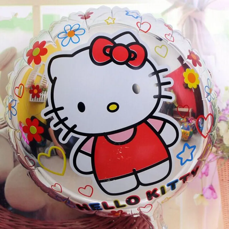 

Lucky 10pcs/lot 45*45cm Hello Kitti Balloon Children Happy Birthday Party Decorations Aluminum Foil Balloons Air Ballon Toys