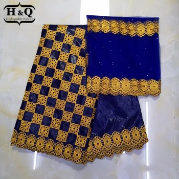 

Royal blue 5 yards African Bazin Riche lace fabrics Embroidery With Stone 2 Yards Tulle Lace fabric high quality for Party dress