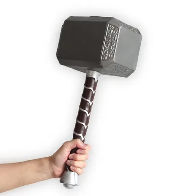 44cm Thor's Hammer Cosplay 1:1 Thor Thunder Hammer Figure Weapons Model Kids Gift Movie Role Playing Safety PU Material Toy