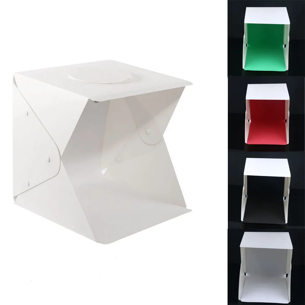 17 Folding LED Lightbox Light Tent Portable Photography Studio Softbox Light box for iPhone Samsang Smartphone