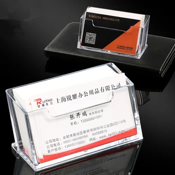 

Coloffice Large Capacity Business Card Holder Plastic Transparent Data Storage Box Corporate Desktop Card Storage Stationery 1PC
