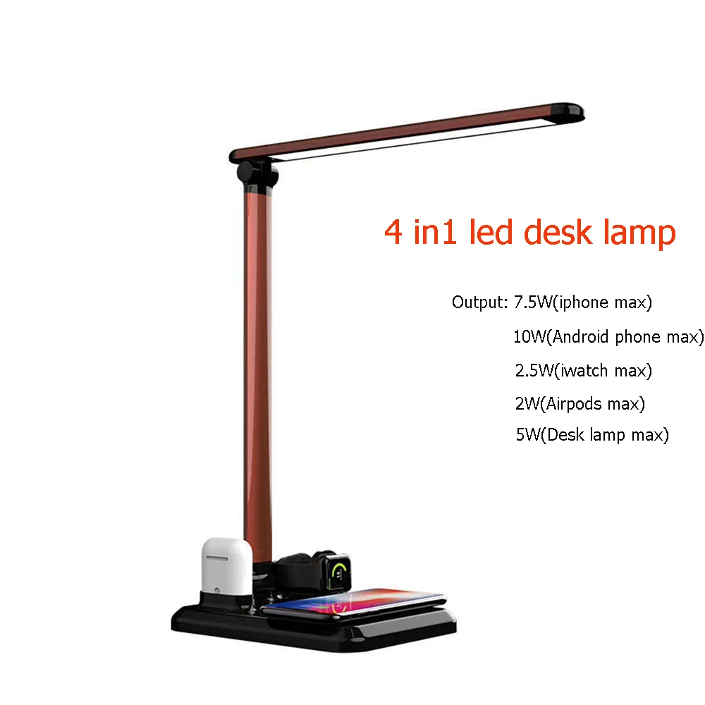 

Multifunction 4 In 1 Touch Dimmable Led Desk Lamp Luminaria Wireless Charging Desk Light Led Business Desk Lamp Reading Led Lamp