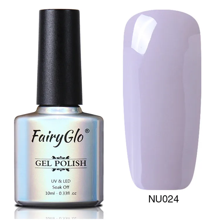 FairyGlo 10ml UV Gel Nail Polish Rose Gold Glitter Sequins Soak Off UV Gel Varnish Nude Color Nail Gel Polish Nail Art Laquer - Цвет: 24