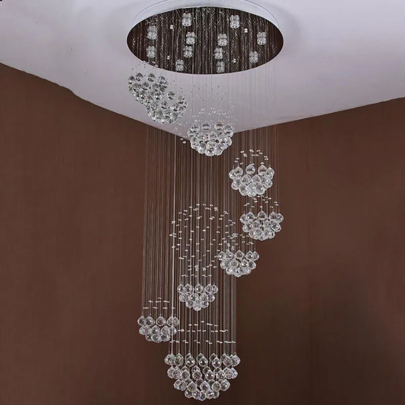 

Europa Crystal bal lamp high-end hotels en villas clubs trappen licht LED project lamp kroonluchters opknoping draad