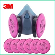 7in1 3 M 7502 máscara de Gas respirador químico máscara de protección de pintura Industrial Spray Anti Vapor orgánico polvo de máscara de polvo 6001