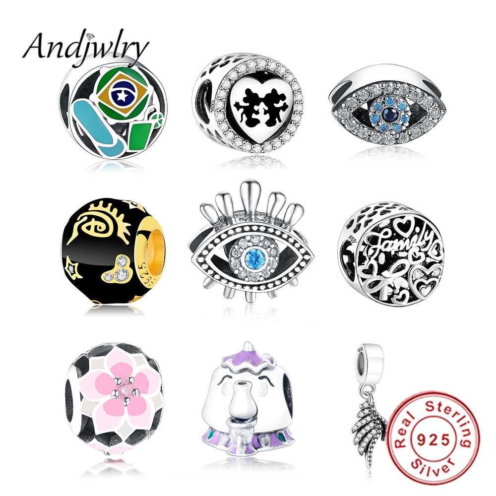 Fit Original pandora Charms Bracelet 925 Sterling Silver Evil Eyes