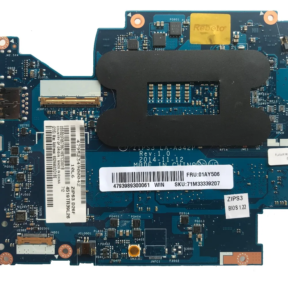 Отлично подходит для Lenovo Yoga 12 материнская плата ноутбука с i7 5500U CPU 8GB FRU 01AY506 LA A342P