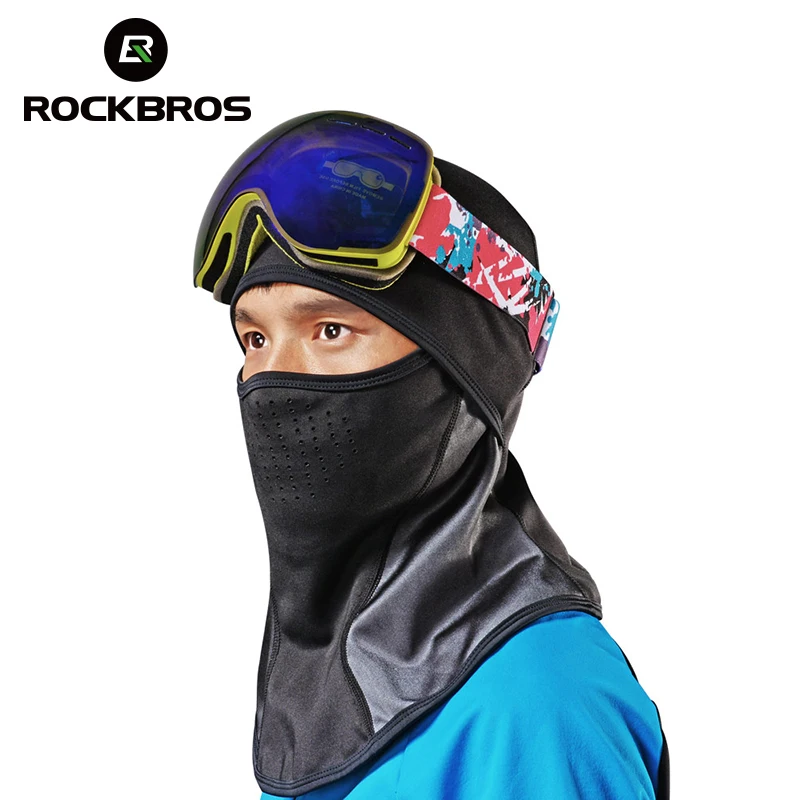 ROCKBROS الشتاء قبعة الدراجات الصوف الحراري الدفء يندبروف الدراجات الوجه قناع بالاكلافا التزلج الصيد التزلج قبعة أغطية الرأس