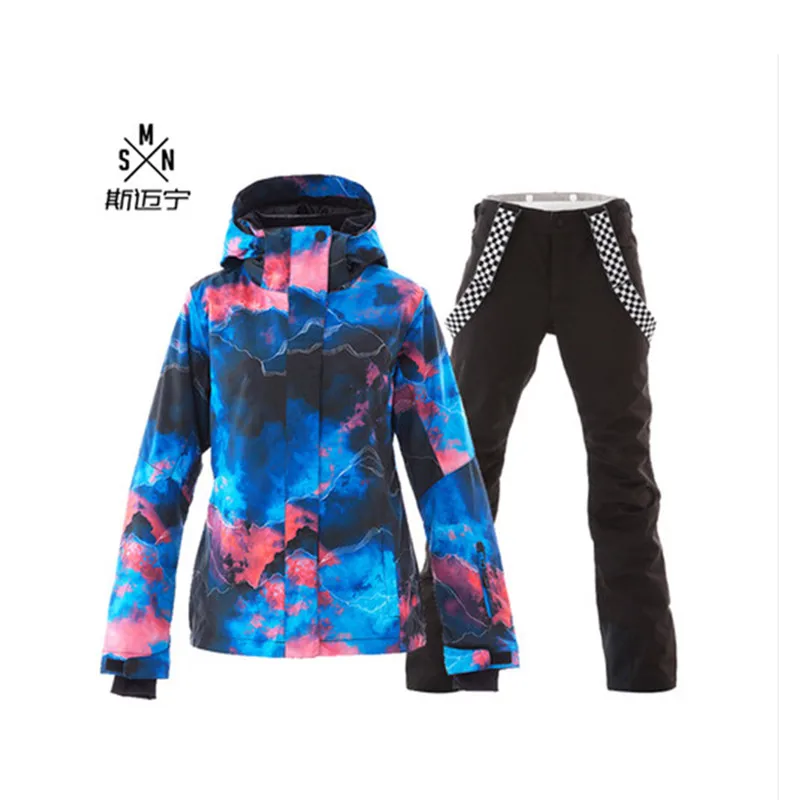 Уличные лыжные костюмы для женщин сноуборд куртка+ горные лыжные водонепроницаемые штаны ветрозащитная дышащая зимняя теплая удерживающая куртка зимний комплект - Цвет: q11