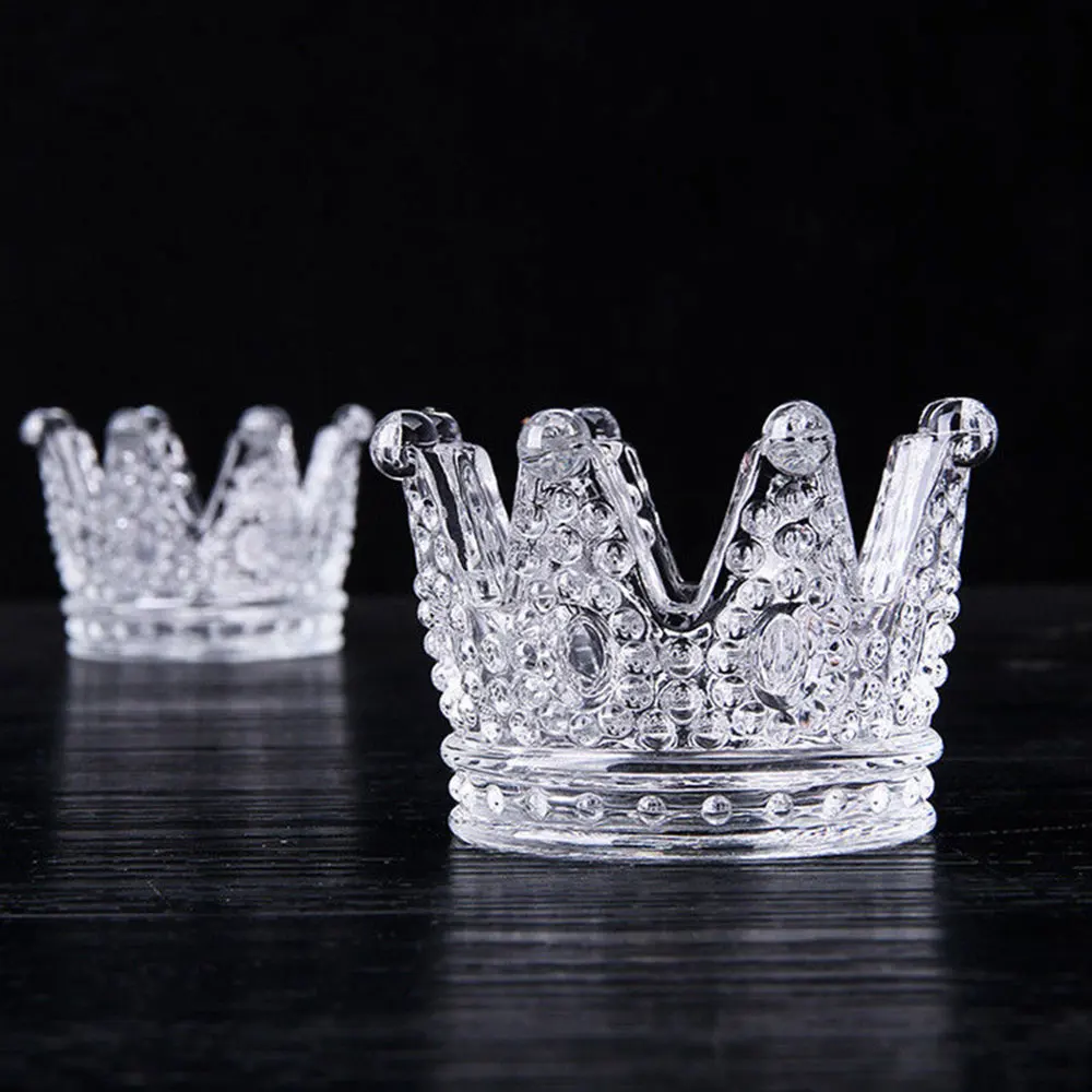 

Tea Light Stand Crystal Ashtray Gift Smoking Cigar High Borosilicate Glass Transparent Multifunction Crown Candlestick Romantic