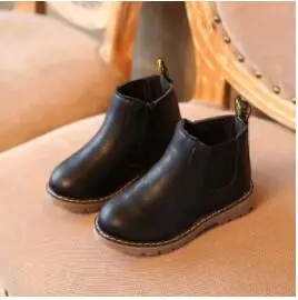 

New Spring Autumn Children Shoes Snow Boots PU Leather Waterproof Rubber Boots Kids Chaussure Enfant Boys Girls Martin Boots E