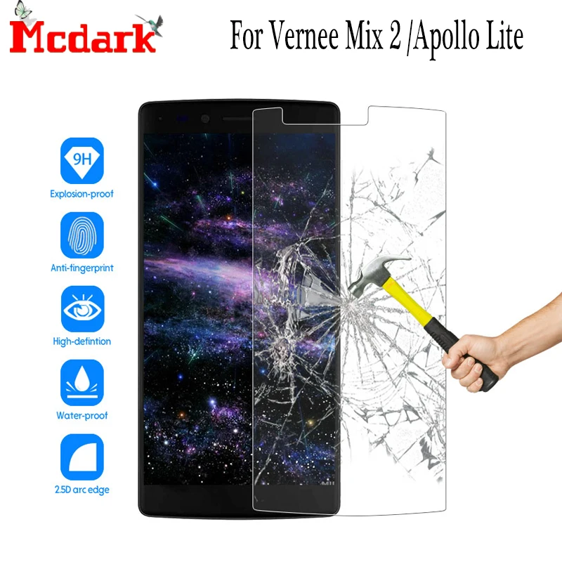 Закаленное стекло Mcdark 2.5D 9H для Vernee Apollo Lite защитная пленка экрана Mix 2 закаленное