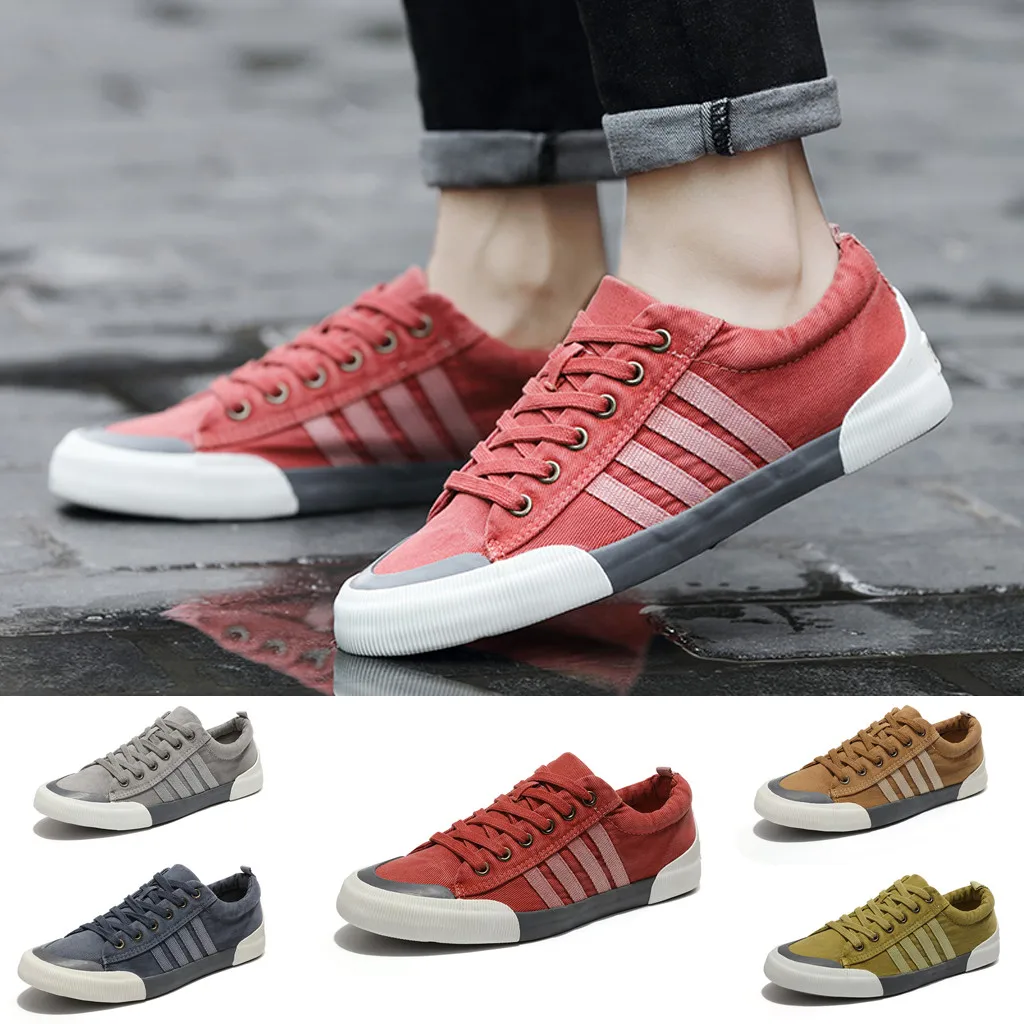 Jaycosin The New Young Boy Canvas Fashionable Outdoor Casual Lace-Up Durable Board Shoes 2019 Apr29 p40