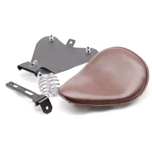 Завершено Set 12 «Браун Leatherrette Ретро Соло Сиденья 3» Скобки Кронштейн Для Harley Bobber Chopper Пользовательские