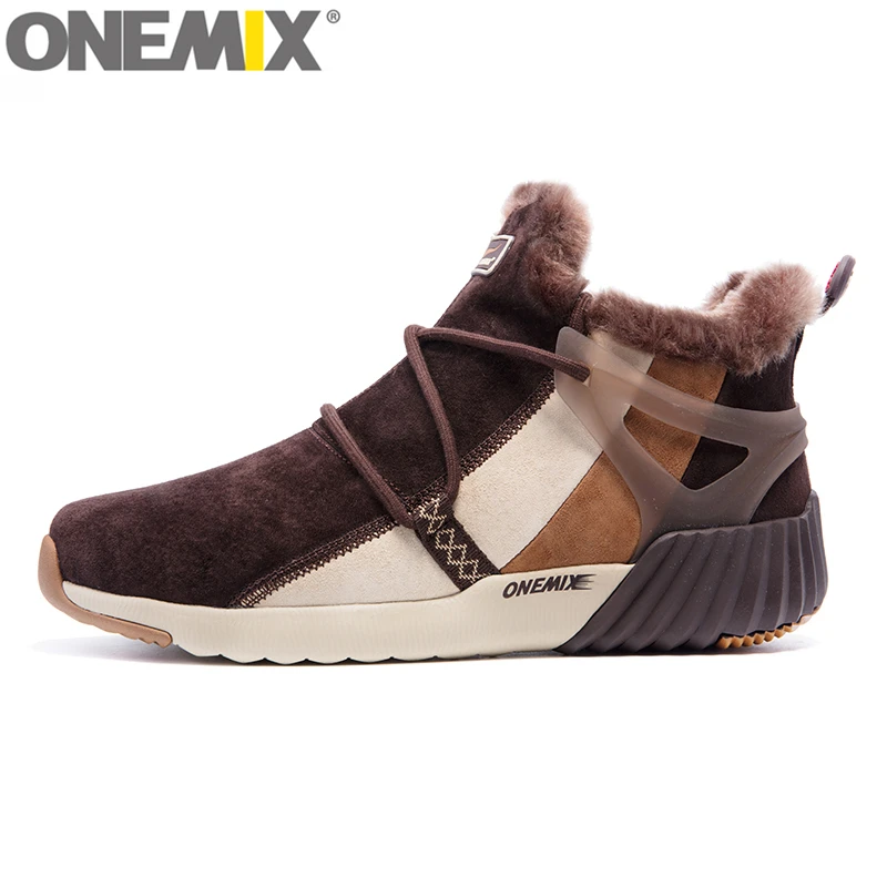 Goede ONEMIX Waterdichte Snowboots Vrouwen Sneaker Trainers Walking Outdoor Atletische Comfortabele Warme Wol Schoenen