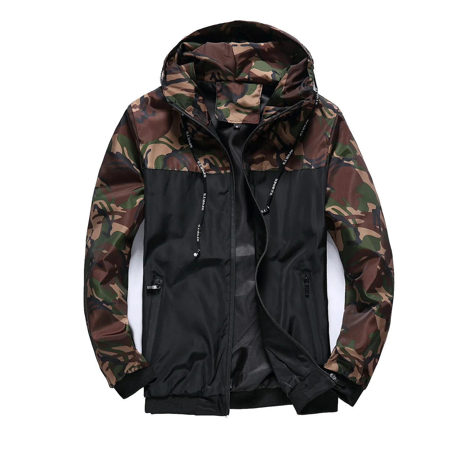 

Camouflage men's jacket men's hooded color matching new jacket men