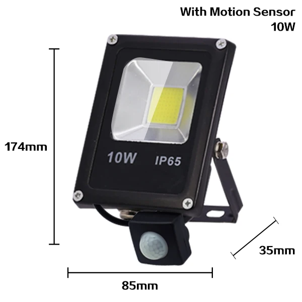 Светодиодный светильник с датчиком движения, 220 В, 50 Вт, 30 Вт, 10 Вт, водонепроницаемый IP65 отражатель, прожектор, светильник, светодиодный светильник, наружный точечный светильник - Испускаемый цвет: Motion Sensor 10W