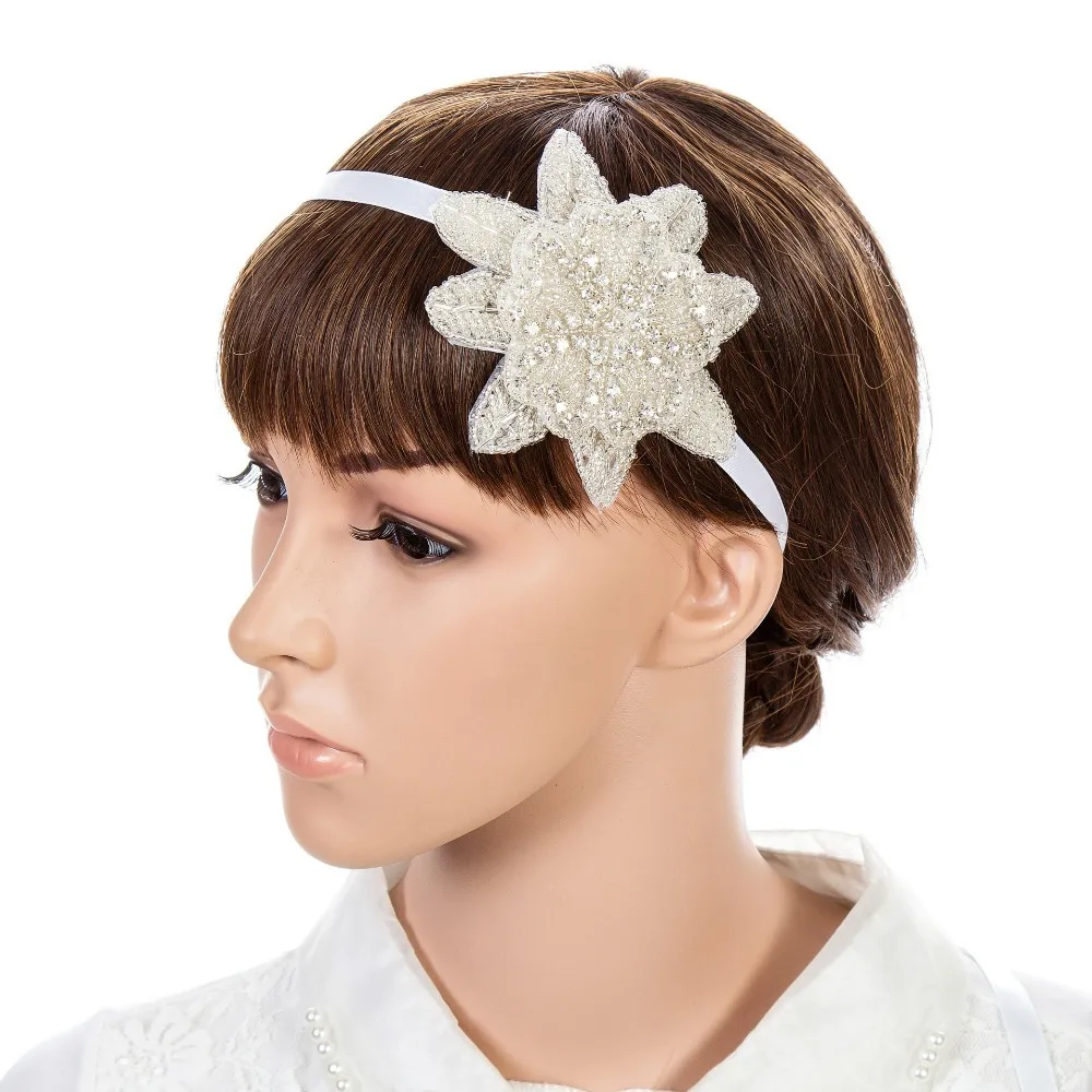 women Rhinestone Headband Bride Flower Prom Headband Crystal Girl