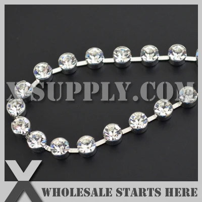 

(9.5yards/lot) SS24 Rim Setting Bezel Setting Close Rhinestone Cup Chain Trim for Garment & Shoe & Jewelry, X11-424-01S