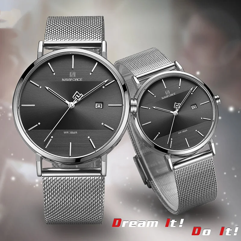 

Naviforce Couple Watch Man and Woman Mens Watches Top Brand Luxury Men's Watches Ultra Thin Quartz Watch Women Wristwatch