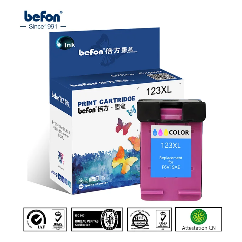 Сменный картридж для HP 123 совместимый с befon цветными чернилами Deskjet 1110 2130 2132 2133 2134
