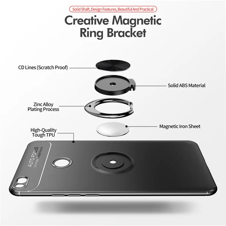 Чехол mi Max2 для Xiaomi mi Max2, чехол для бизнеса с кольцом на палец, держатель для телефона, задняя крышка для Xiao mi Max 2, чехол