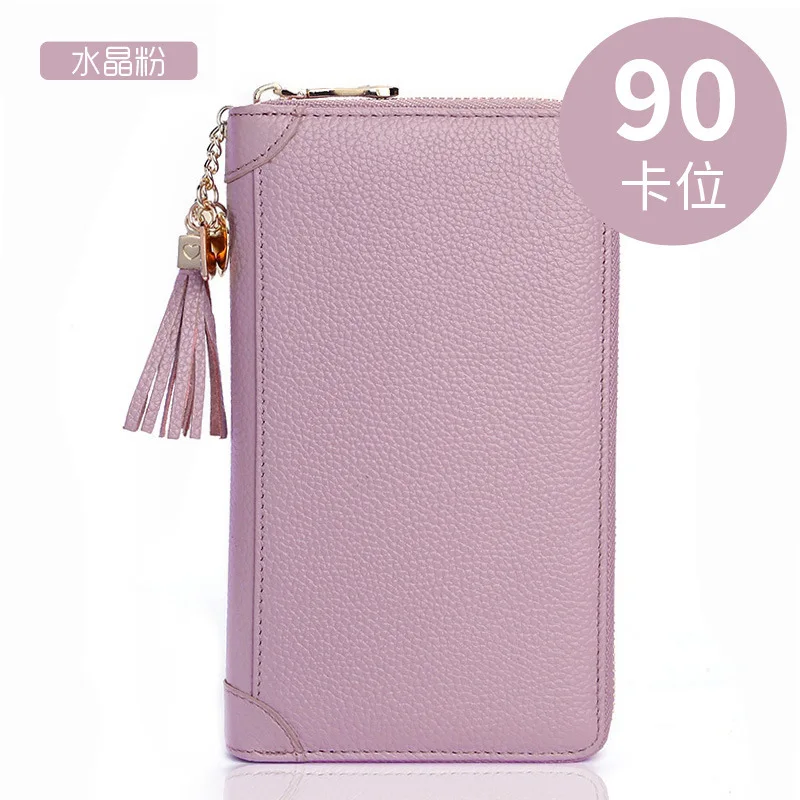 Pink Women Credit ID Card Holder Case Extendable Business Bank Cards Bag Wallet Coin Purse Carteira Mujer Tarjetero - Цвет: 90 Card Bean Pink