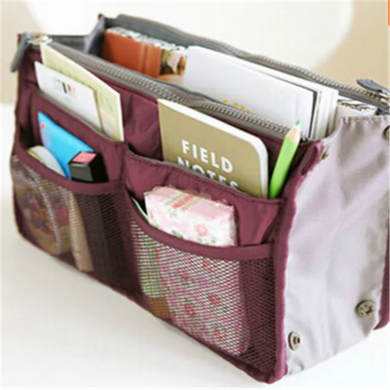 Fashion Cosmetic Bags Insert Zipper Handbag Makeup Bag Women Large