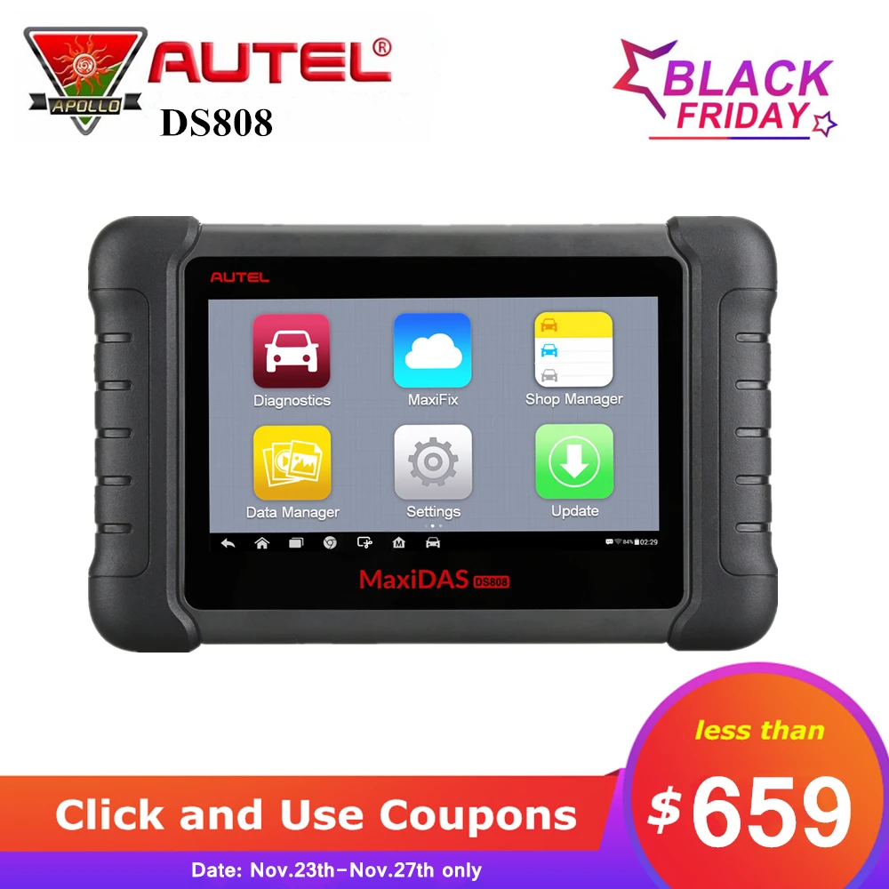 

Autel MAXIDAS DS808 Automotive Scanner OBDII OBD2 Auto Car Diagnostic Tool ECU Programming with OBDI Connetor Upgraded of DS708