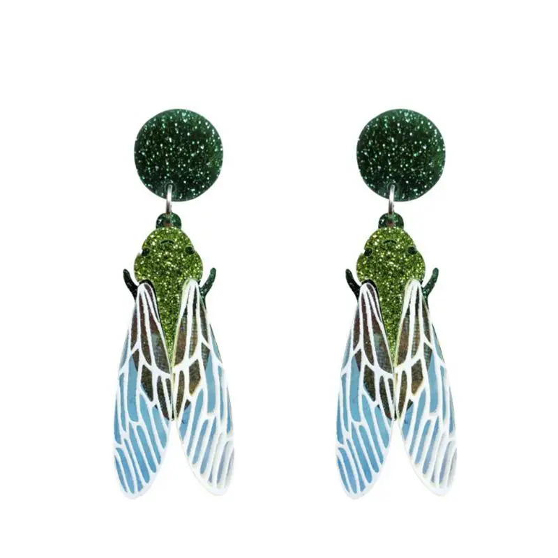 

New Fashion Acrylic Hip Hop Night Club Jewelry Women Insect Earrings