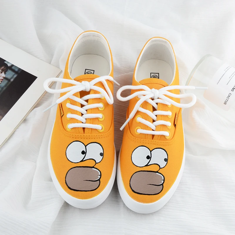 الأصلي رسمت باليد فتاة غريبة أحذية منخفضة لمساعدة الفتيات طالب Ins شارع فوز أحذية تزلج