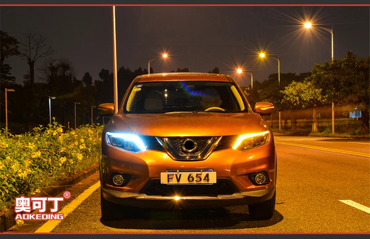 AKD автомобильные стильные фары для Nissan X-trail Rouge светодиодный фонарь- DRL Hid опция Головной фонарь Ангел глаз луч аксессуары