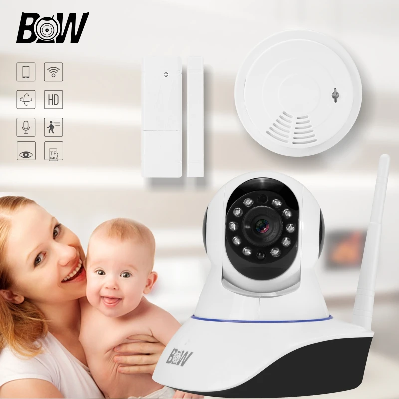 Bw Беспроводной Wi-Fi IP Камеры Скрытого видеонаблюдения HD 720 P + дверь Сенсор