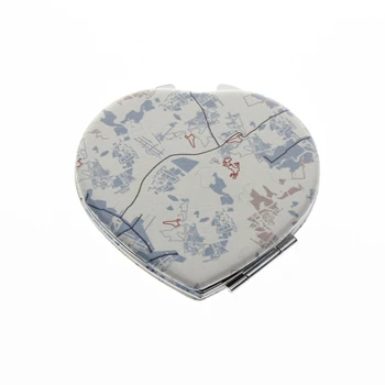 

7*6.5cm Heart Shape Double Sided Stainless Steel Espejos De Bolsillo Espelho De Bolso Miroir De Poche Antique Pocket Mirror