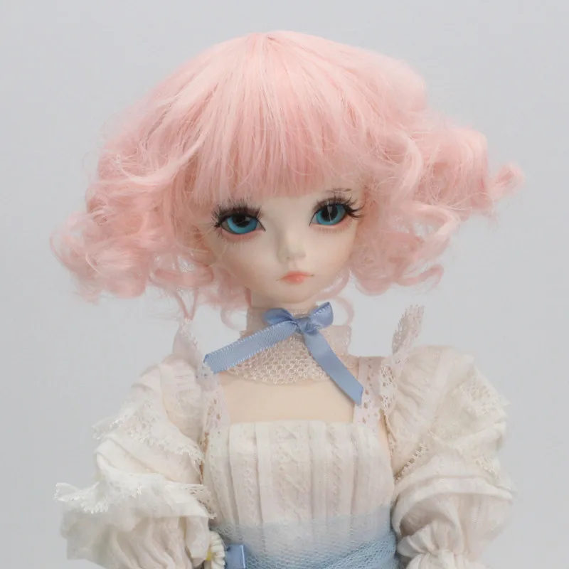 Кукольные волосы парики розовый серый Омбре вьющиеся парики для 1/3 1/4 1/6 BJD/SD куклы термостойкие провода - Цвет: 022-XT2335 1001