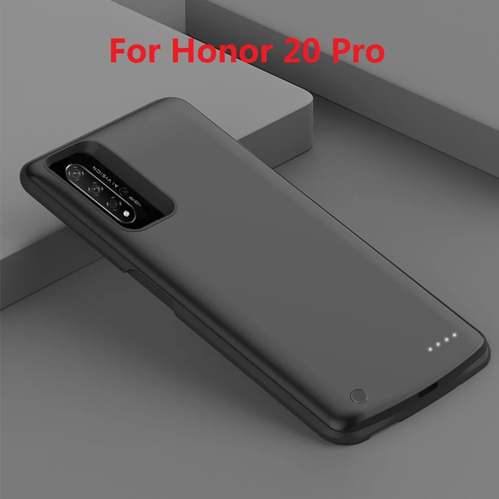 Для huawei Honor 20 20 Pro, чехол для зарядного устройства, 6500 мА/ч, запасной внешний аккумулятор, зарядный чехол для huawei Honor 20, тонкий чехол для аккумулятора - Цвет: Honor 20 Pro Black