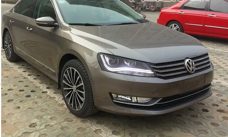 2011- для vw passat B7 головной светильник s автомобильный Стайлинг светодиодный светильник направляющая DRL Bi-xenon двойные линзы фары H7 автостоянка