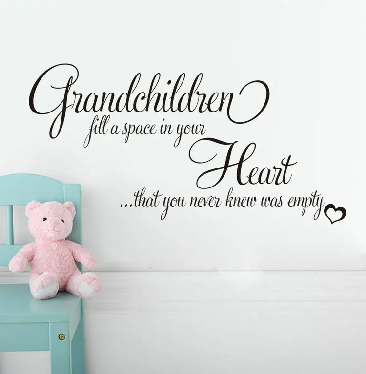 NEW Grandchildren Fill Empty Heart English Quotes Wall