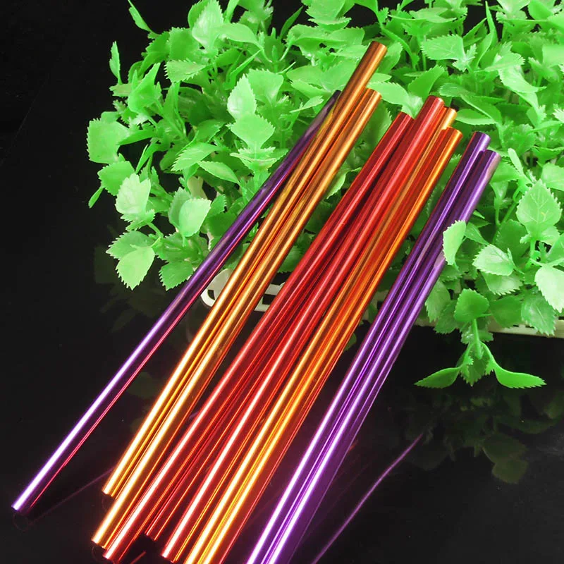 1pcs/lot Metal Aluminum Drinking Straws /21 24 cm Length 8mm Dia Hard Reusable Bar and Party