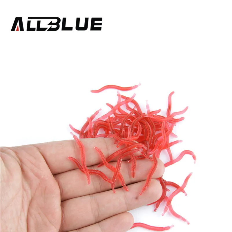 ALLBLUE 100 шт красные Червячные приманки 4 см/0 2 г мягкие для ловли карпа набор